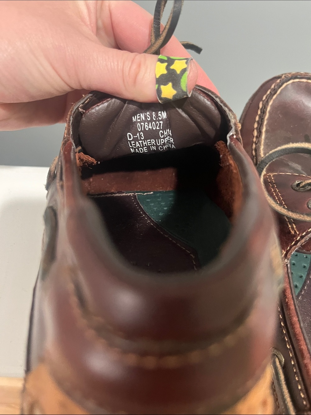 Sperry Dark Brown Leather Lace-Up Boat Shoes Mens 8.5 8 1/2 - Picture 12 of 13